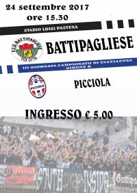 Locandina incontro F.C.D. Battipagliese 1929 - Picciola